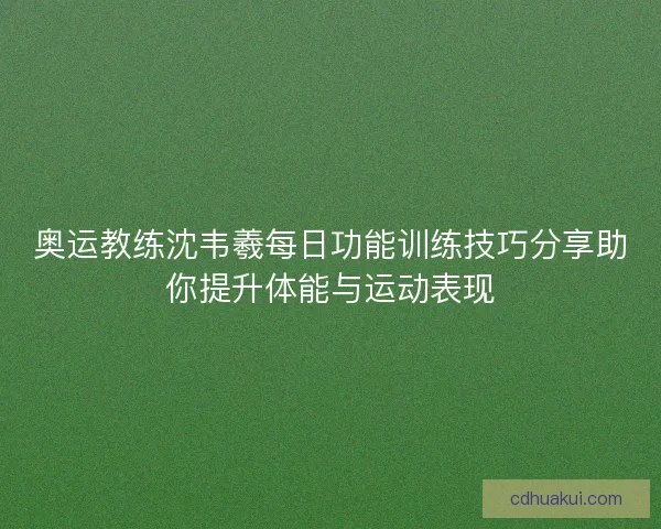 奥运教练沈韦羲每日功能训练技巧分享助你提升体能与运动表现